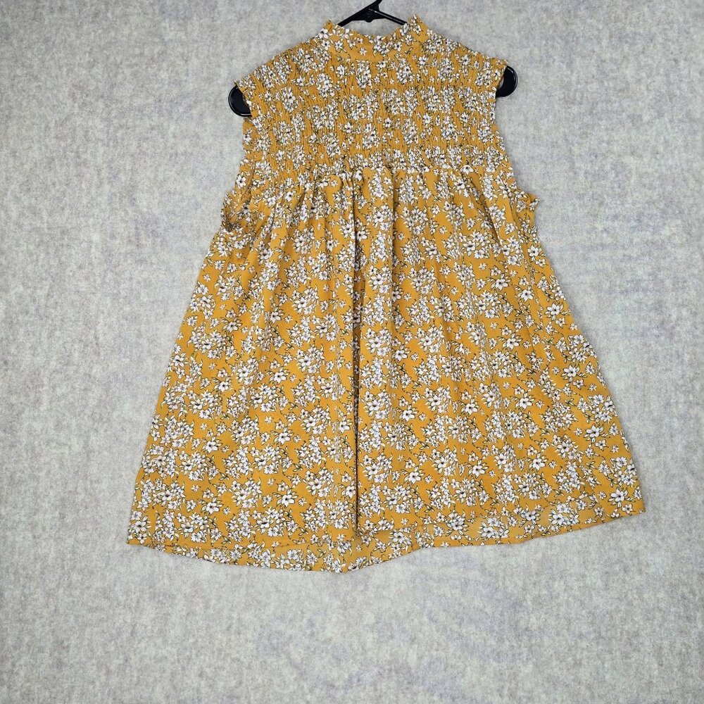 Blushing Heart S Sleeveless Floral Yellow Dress Cotton & Polyester